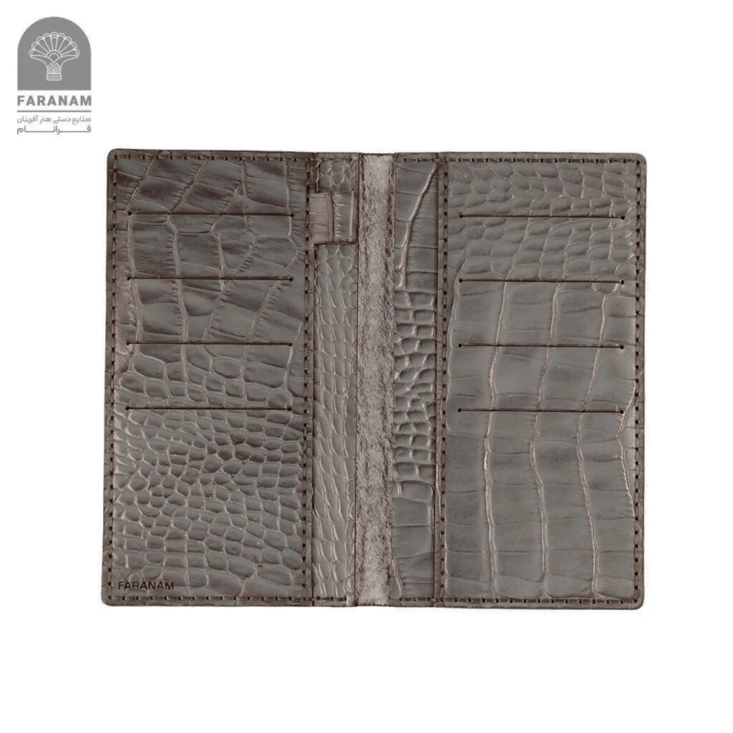 Asa Leather wallet, Genuine cowhide, Hand-stitched Faranam