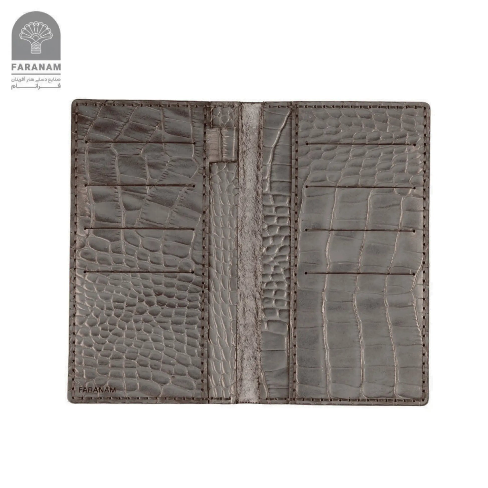 Asa Leather wallet, Genuine cowhide, Hand-stitched Faranam